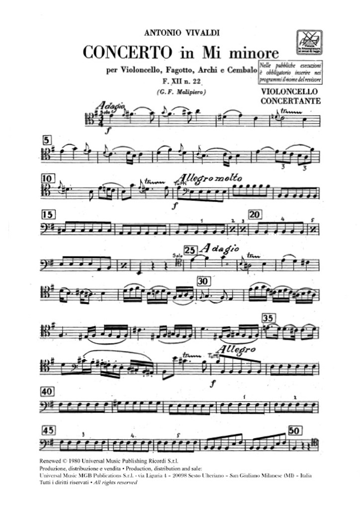 Concerti Per Strumenti Diversi, Archi E B.C.: Mi